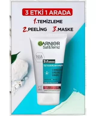 Garnier Saf & Temiz Yağlanma ve Pürüzlere Karşı 3'ü 1 Arada 150 ml