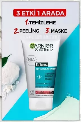 Garnier Saf & Temiz Yağlanma ve Pürüzlere Karşı 3'ü 1 Arada 150 ml