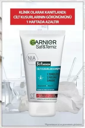 Garnier Saf & Temiz Yağlanma ve Pürüzlere Karşı 3'ü 1 Arada 150 ml