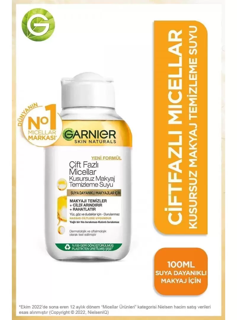 Garnier Micellar Çift Fazlı Kusursuz Makyaj Temizleme Suyu 400 Ml