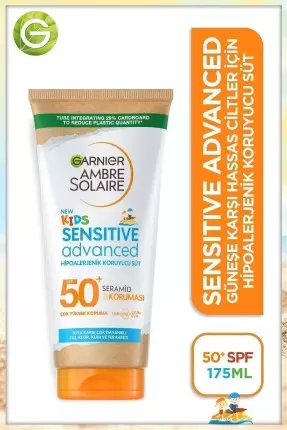 Garnier Ambre Solaire Çocuklar İçin Hipoalerjenik Koruyucu Süt SPF50+ 175 ml