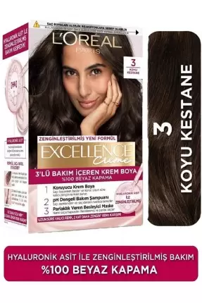 Loreal Paris Excellence Creme Saç Boyası 3 Koyu Kestane