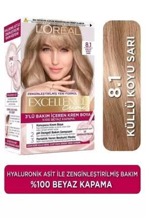 Loreal Paris Excellence Creme Saç Boyası 8.1 Koyu Sarı Küllü