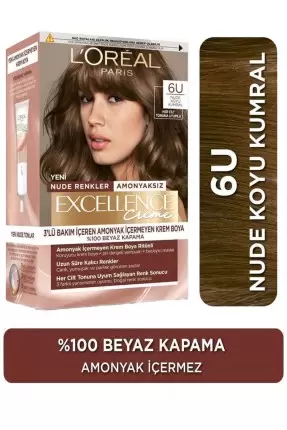 Loreal Paris Excellence Creme Nude Renkler Saç Boyası – 6u Nude Koyu Kumral