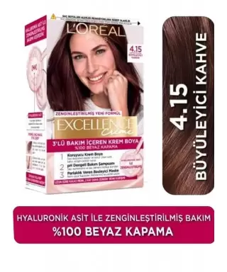 Loreal Paris Excellence Creme Saç Boyası 4.15 Büyüleyici Kahve