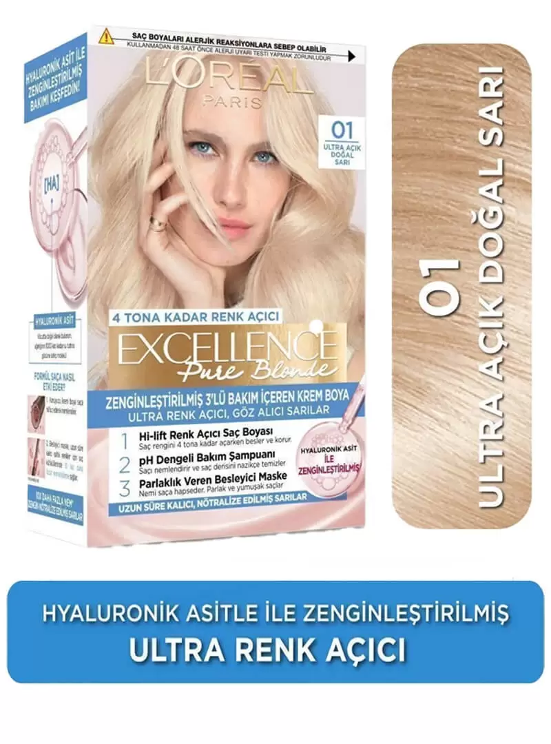 Loreal Paris Excellence Creme Saç Boyası 01 Ultra Açık Doğal Sarı