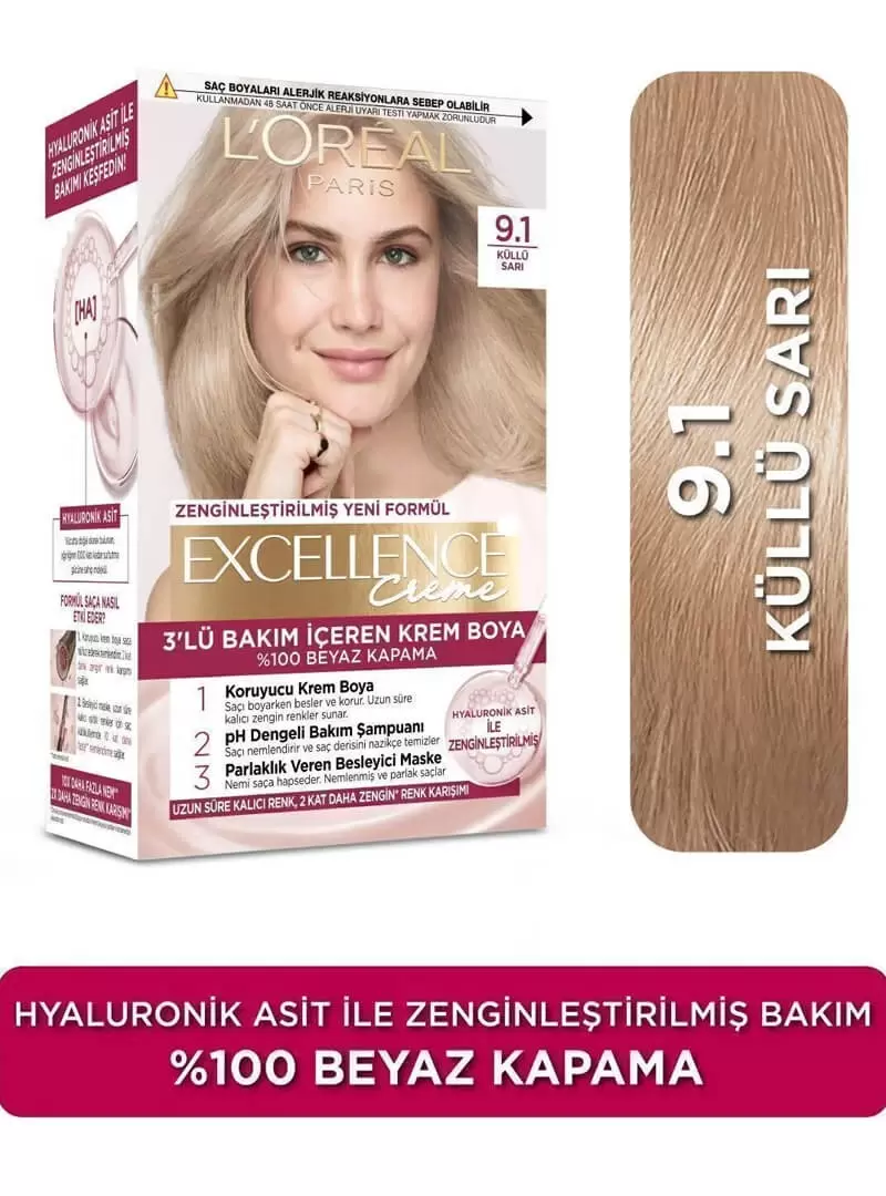 Loreal Paris Excellence Creme Saç Boyası 9.1 Sarı Küllü