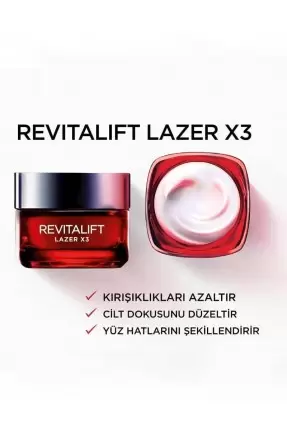 Loreal Revitalift Lazer X3 Yaşlanma Karşıtı Gündüz Bakım Kremi 50ml