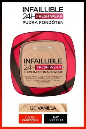 Loreal Paris Infaillible 24H Fresh Wear Pudra Fondöten 120 Vanilla 9gr