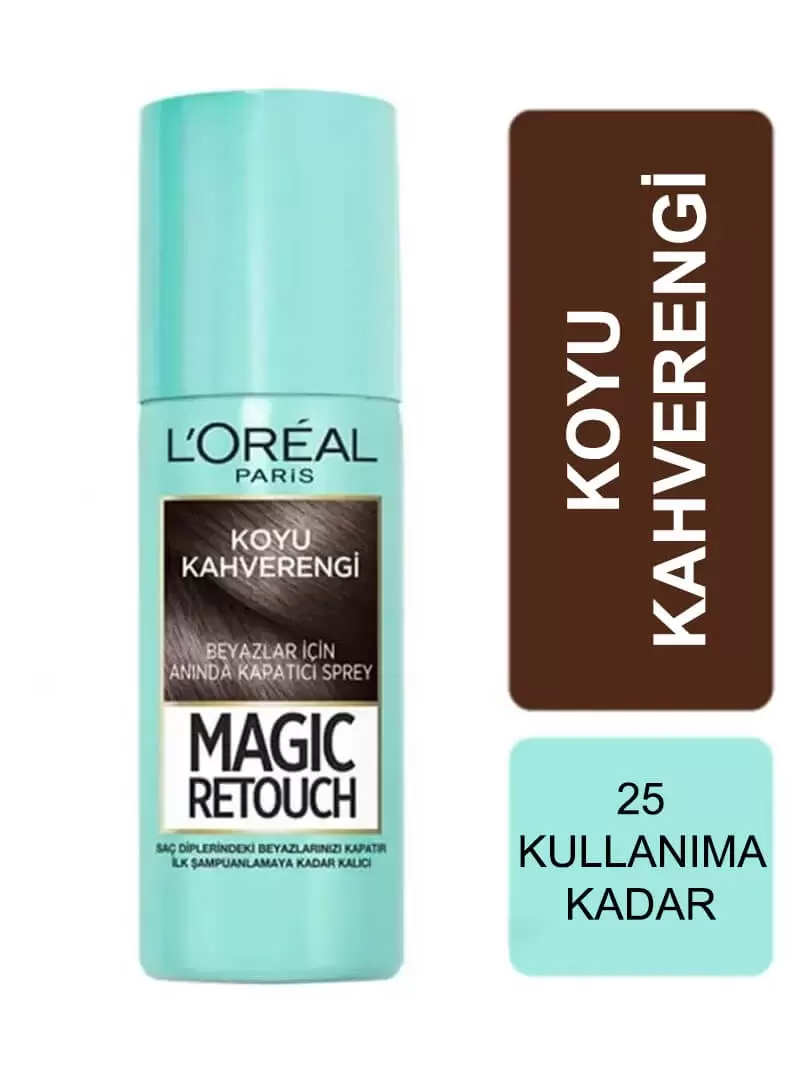 L'Oreal Paris Beyaz Saçlar İçin Kapatıcı Saç Spreyi - Koyu Kahverengi - 75 ml