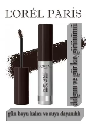 Loreal Paris Brow Artist Plump & Set Dolgun Görünüm Veren Kaş Sabitleyici Maskara - 109 Ebony