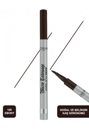 L'Oreal Paris Unbelieva Brow Micro Tatouage Kaş Kalemi 109 Ebony