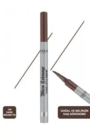 L'Oreal Paris Unbelieva Brow Micro Tatouage Kaş Kalemi 108 Dark Brunette