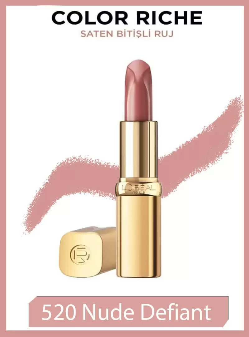 Loreal Paris Color Riche Saten Bitişli Ruj - 520 Nude Defiant