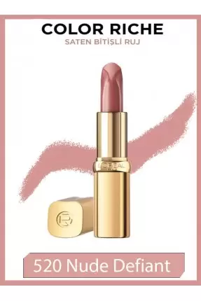 Loreal Paris Color Riche Saten Bitişli Ruj - 520 Nude Defiant