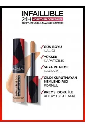 Loreal Paris Infaillible 24H Tüm Yüze Uygulanabilir Kapatıcı - 323 Fawn/Cham 11ml