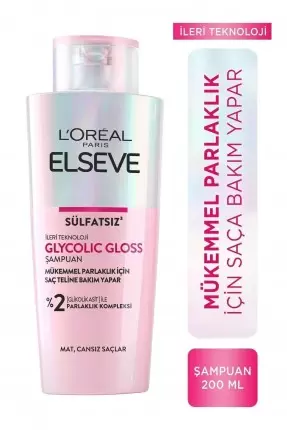 Loreal Paris Elseve Glycolic Gloss - Mükemmel Parlaklık için Bakım Yapan Şampuan - 200 ml