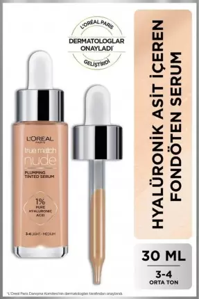 Loreal Paris True Match Nude Fondöten Serum 3-4 Light Medium 30ml