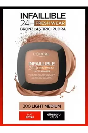 Loreal Paris Infaillible 24H Fresh Wear Bronzlaştırıcı Pudra - 300 Light Medium 9gr