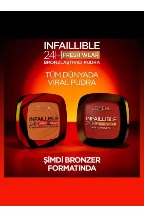 Loreal Paris Infaillible 24H Fresh Wear Bronzlaştırıcı Pudra - 300 Light Medium 9gr