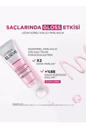 Loreal Paris Elseve Glycolic Gloss Mükemmel Parlaklık için Pürüzsüzleştirici Saç Kremi 150 ml