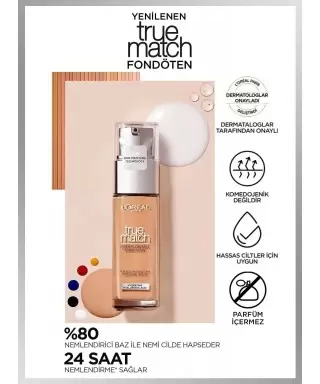 Loreal Paris True Match Bakım Yapan Fondöten - 2R2C Cool Undertone 30ml