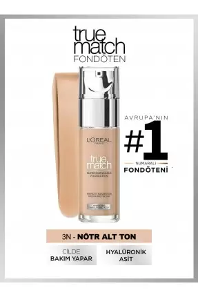 Loreal Paris True Match Bakım Yapan Fondöten - 3N Neutral Undertone 30ml