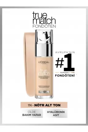 Loreal Paris True Match Bakım Yapan Fondöten - 1N Neutral Undertone 30ml