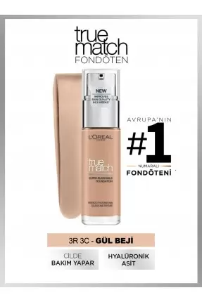 Loreal Paris True Match Bakım Yapan Fondöten - 3R3C Rose Beige 30ml