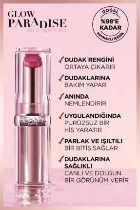 Loreal Paris Glow Paradise Balm-in-Lipstick - Işıltı Veren Ruj 191 Nude Heaven