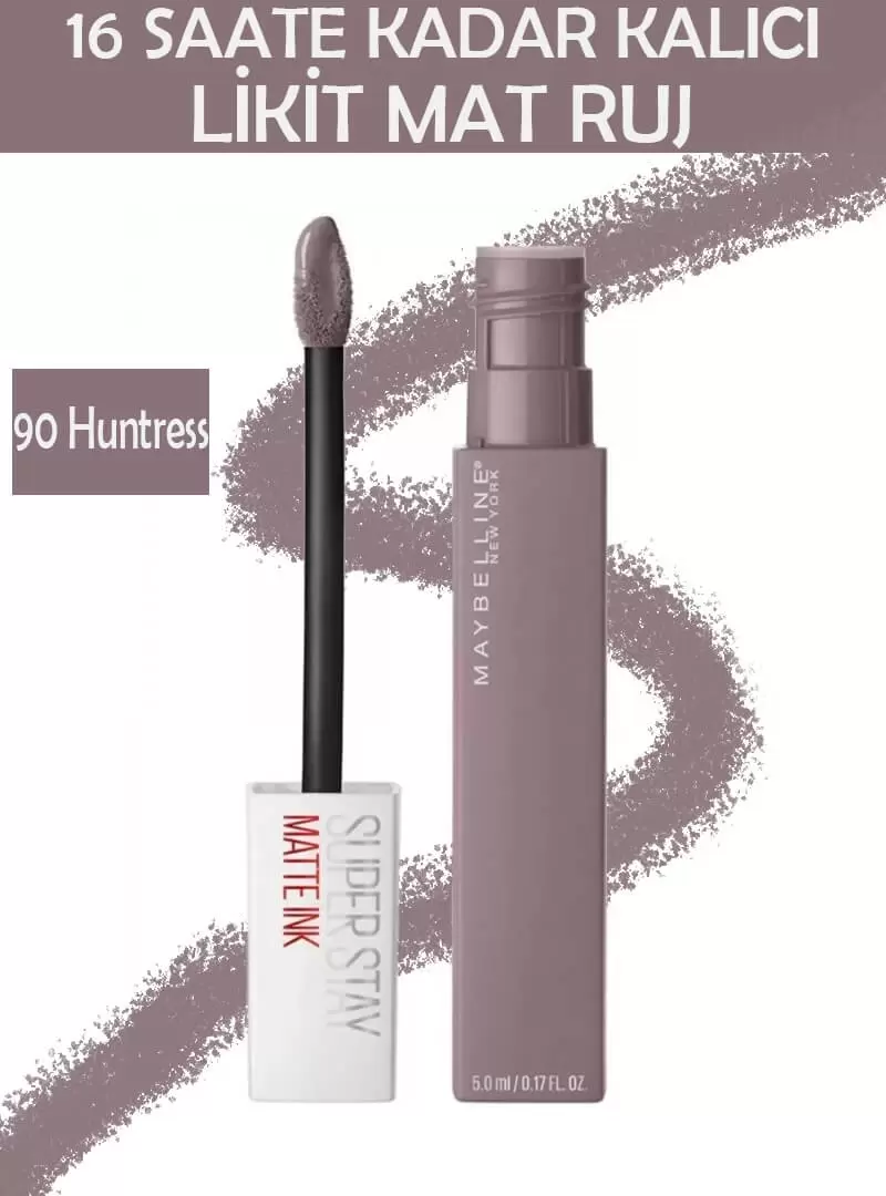 Maybelline New York Super Stay Matte Ink Unnude Likit Mat Ruj - 90 Huntress - Gri