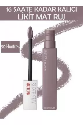 Maybelline New York Super Stay Matte Ink Unnude Likit Mat Ruj - 90 Huntress - Gri