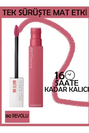 Maybelline New York Super Stay Matte Ink Likit Mat Ruj -Pinks NU 180 REVOLU