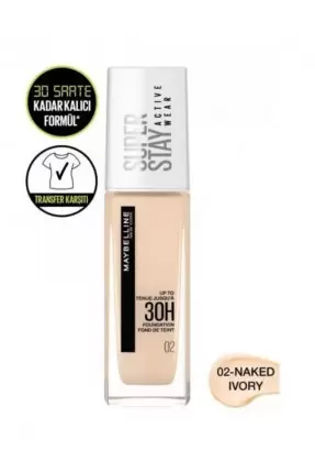 Maybelline New York Superstay Active Wear Fondöten- 02 Naked Ivory 30 ml