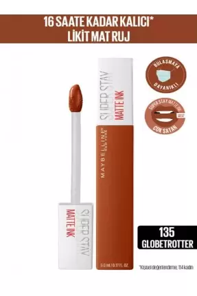 Maybelline New York Super Stay Matte Ink Likit Mat Ruj -Bricks NU 135 GLOBE