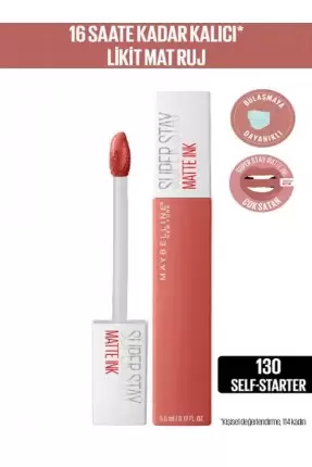 Maybelline New York Super Stay Matte Ink Likit Mat Ruj -Bricks NU 130 SELF-