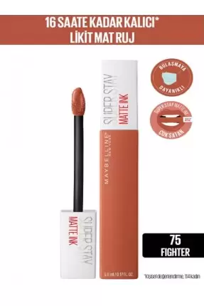 Maybelline New York Super Stay Matte Ink Likit Mat Ruj -75 FIGHTER