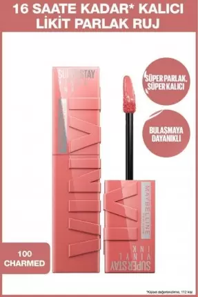 Maybelline New York Super Stay Vinyl Ink Uzun Süre Kalıcı Likit Parlak Ruj - 100