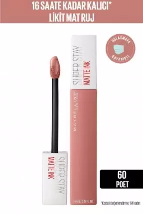 Maybelline New York Super Stay Matte Ink Likit Mat Ruj -60 POET