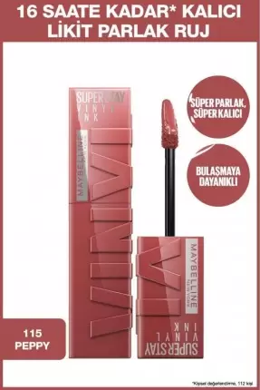 Maybelline New York Super Stay Vinyl Ink Uzun Süre Kalıcı Likit Parlak Ruj - 115