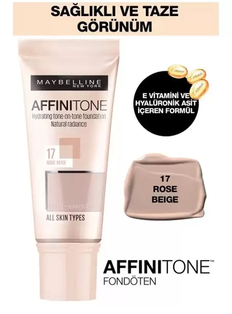 Maybelline New York Affinitone Fondöten - 17 Rose Beige 30 ml