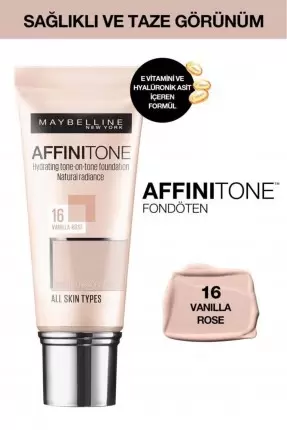 Maybelline New York Affinitone Fondöten - 16 Vanilla Rose 30 ml