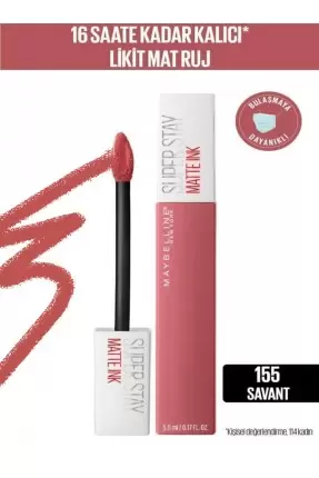 Maybelline New York Super Stay Matte Ink Likit Mat Ruj - 155 Savant - Nude/Pembe