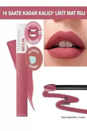 Maybelline New York Super Stay Matte Ink Likit Mat Ruj -15 LOVER