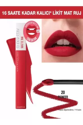 Maybelline New York Super Stay Matte Ink Likit Mat Ruj -20 PIONEER