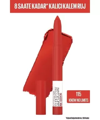 Maybelline New York Super Stay Ink Crayon Kalem Mat Ruj -115 Know No Limits