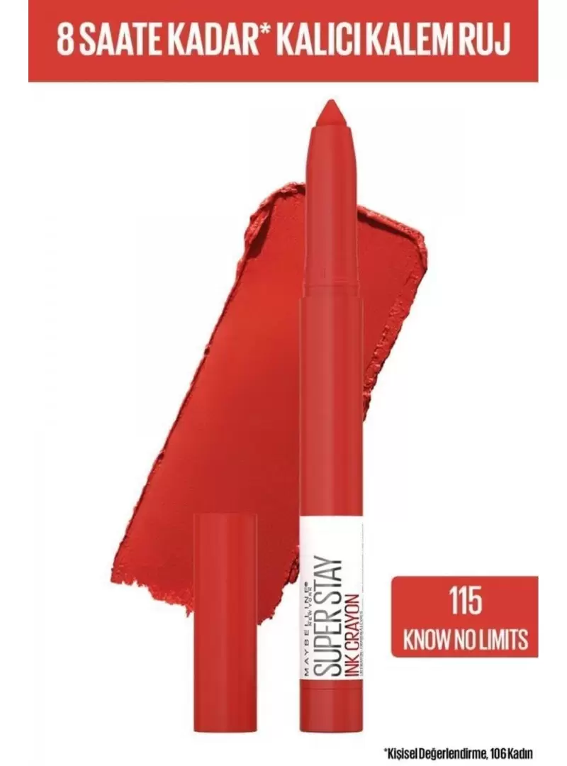 Maybelline New York Super Stay Ink Crayon Kalem Mat Ruj -115 Know No Limits