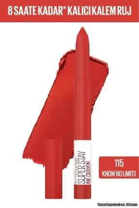 Maybelline New York Super Stay Ink Crayon Kalem Mat Ruj -115 Know No Limits