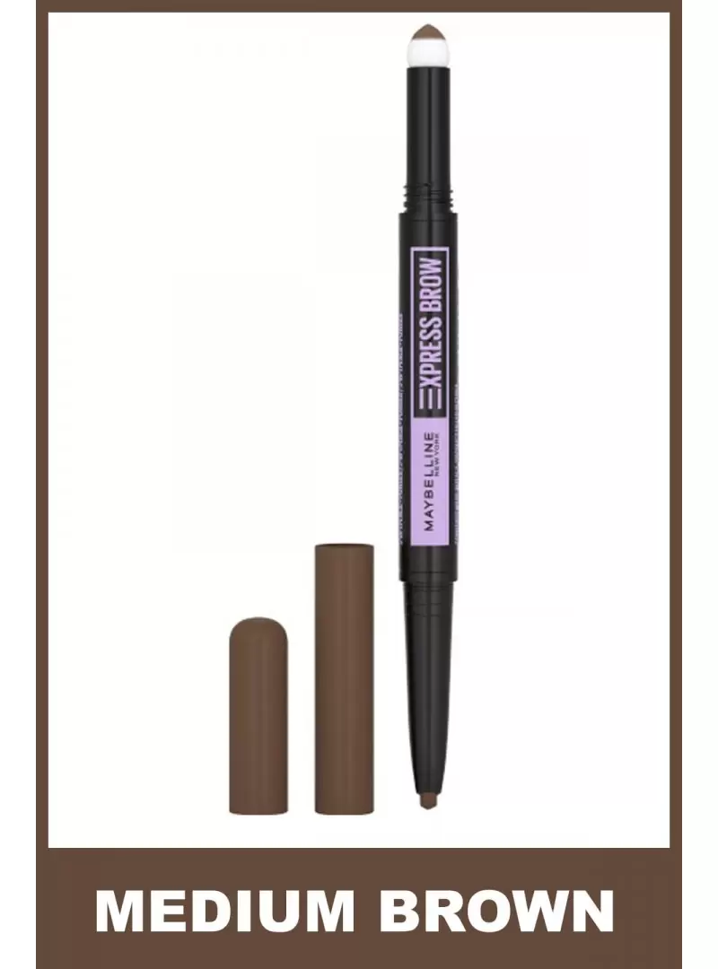 Maybelline New York Express Brow Satin Duo Çift Taraflı Kaş Kalemi - 02 Orta Ton