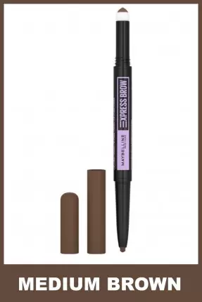 Maybelline New York Express Brow Satin Duo Çift Taraflı Kaş Kalemi - 02 Orta Ton